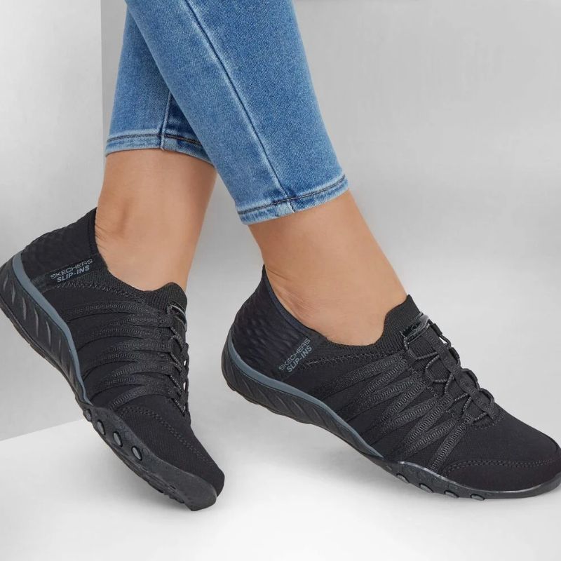 Womens Slip Ins Breathe Easy Roll - Skechers - Tootsies Shoe Market - Sneakers/Athletic