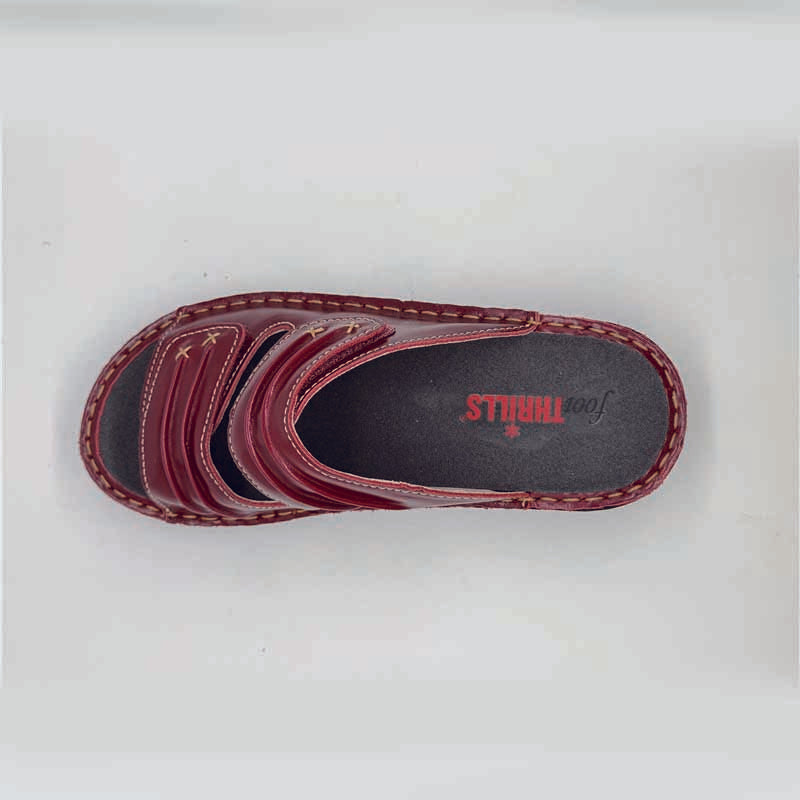 Womens Autumn (s6130) 2 Velcro Slide - FOOTTHRILLS - Tootsies Shoe Market - Sandals