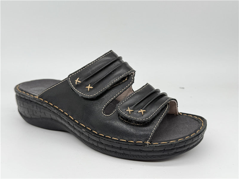 Womens Autumn (s6130) 2 Velcro Slide - FOOTTHRILLS - Tootsies Shoe Market - Sandals