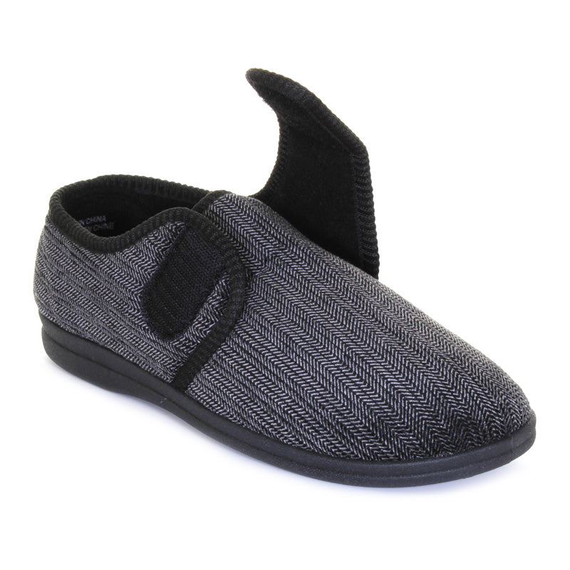 M & s mens slippers with velcro on sale