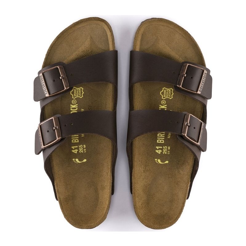 Unisex Arizona Birko-flor Dark Brown - BIRKENSTOCK - Tootsies Shoe Market - Sandals