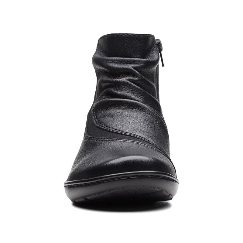 Clarks women's ankle clearance boots black leather