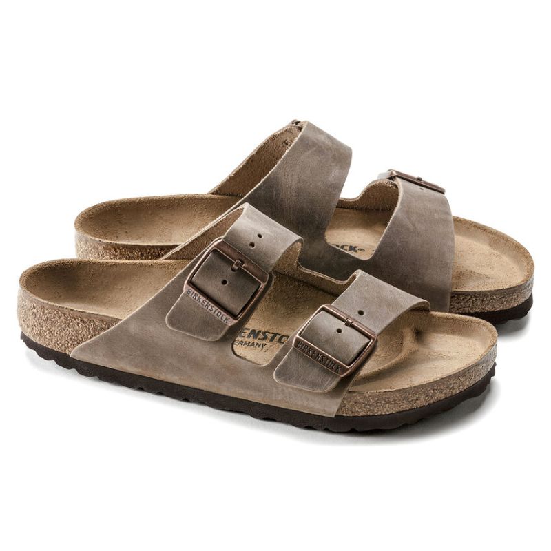 Womens Arizona Oiler Leather Tobacco - BIRKENSTOCK - Tootsies Shoe Market - Sandals